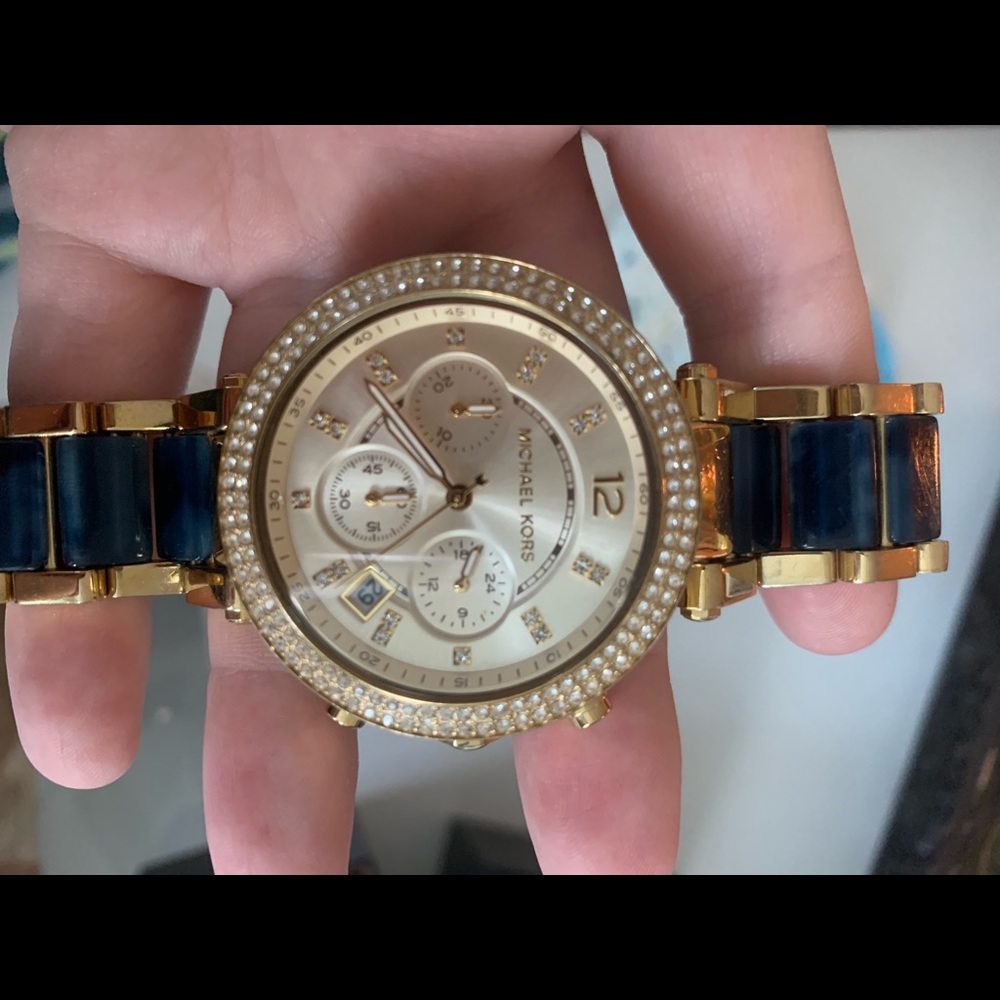 Michael Kors Blue Tortoise Watch